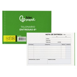 Talonario liderpapel entregas 8º original y 2 copias t328 apaisado