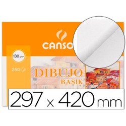 250 Unidades - Papel dibujo basik 297x420 130 gr sin recuadro