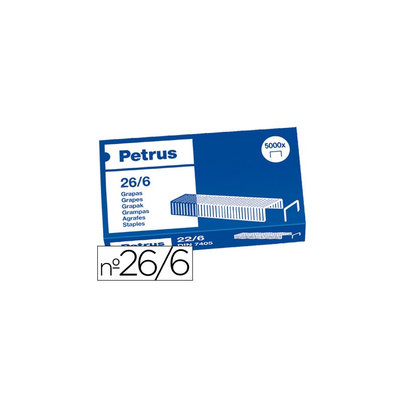 Grapas petrus nº 26/6 caja de 5000 unidades