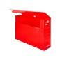 Caja archivo definitivo plastico liderpapel lomo 100 mm rojo 360x100x260 mm