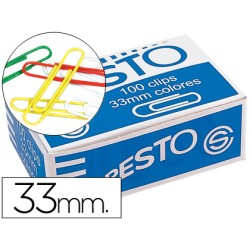 Clips colores presto caja de 100 unidades colores surtidos