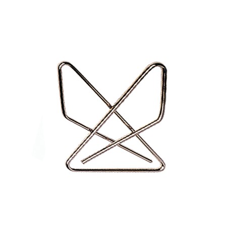 Clips pajarita q-connect 65mm niquelados caja de 12 unidades