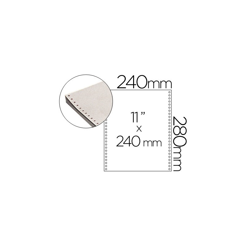 Papel continuo 240x11 blanco 2 hojas caja de 1500 juegos