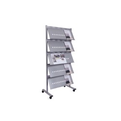 Separador movil rocada estructura metalica de acero con 5 bandejas incluidas ruedas con frenos 82x185x49