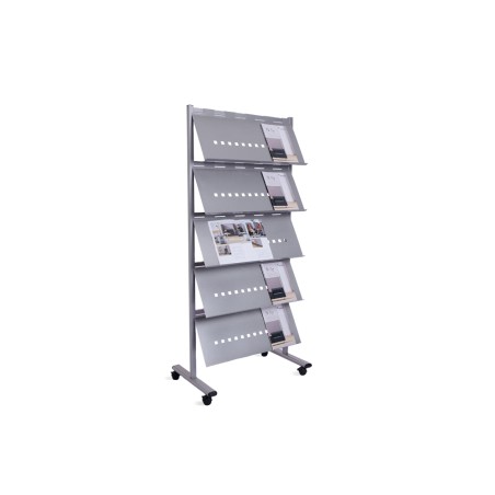Separador movil rocada estructura metalica de acero con 5 bandejas incluidas ruedas con frenos 82x185x49