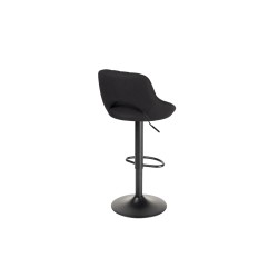Taburete alto rocada con asiento y respaldo bajo tapizado tela ignifuga base metalica con reposapies color