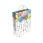 24 Unidades - Bolsa para regalo basika papel estucado 160 g todo año con asa retorcida tamaño m 27+12x37 cm