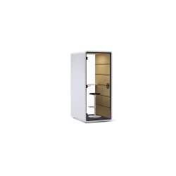 Cabina acustica rocada rome individual con estructura blanca y tapizado interior color 06