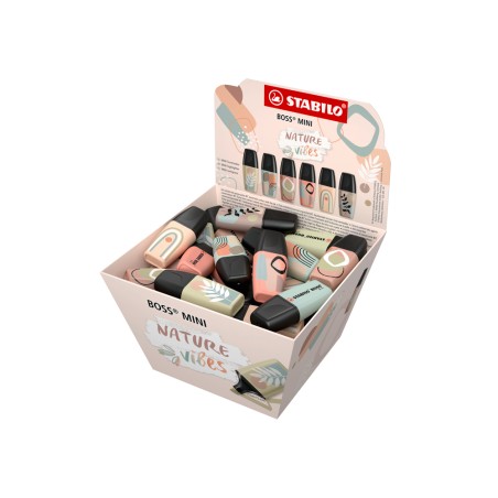 Rotulador stabilo boss fluorescente mini naturevibes expositor bombonera de 50 unidades colores surtidos