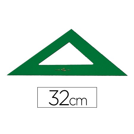 Escuadra faber castell 32 cm plastico verde