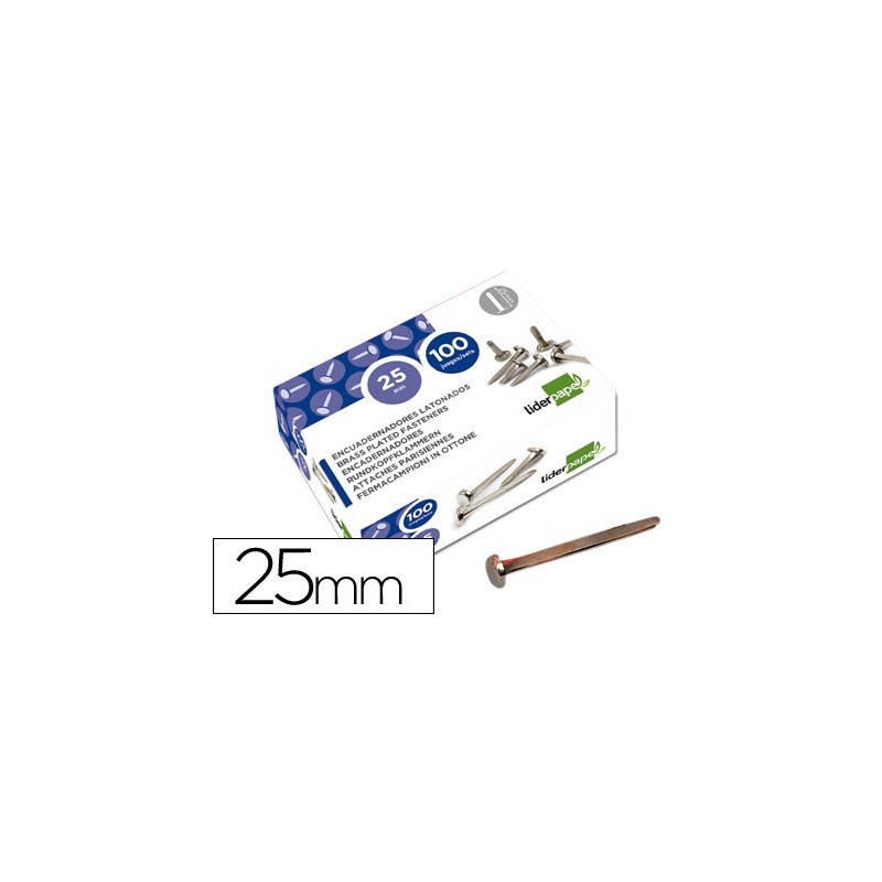 Encuadernadores liderpapel niquelados n.5 25 mm caja de 100 unidades