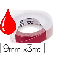 Cinta dymo 3d 9mm x 3 m roja tradicional