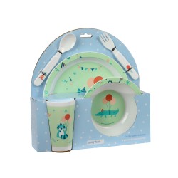 Set de platos cubiertos y vaso safta preescolar 260x260x90 mm