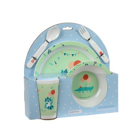 Set de platos cubiertos y vaso safta preescolar 260x260x90 mm