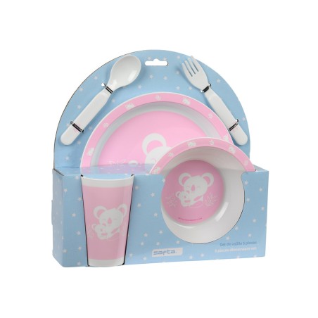 Set de platos cubiertos y vaso safta preescolar 260x260x90 mm