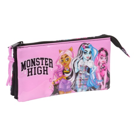 Bolso escolar portatodo safta triple monster high 120x220x30 mm