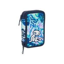 Plumier escolar safta doble pequeño 29 piezas el niño kook 195x125x40 mm