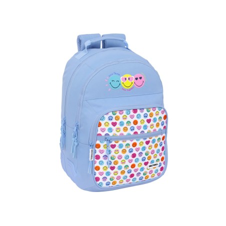 Mochila safta doble con cantoneras adaptable a carro reciclado smiley world joyful 420x320x150 mm