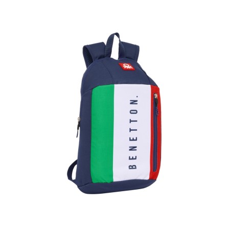 Mini mochila safta con cremallera vertical benetton flag 390x220x100 mm