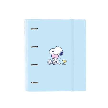 Carpeta con recambio safta din a4 cuadro 5 mm con goma y 5 separadores snoopy love