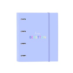 Carpeta con recambio safta din a4 cuadro 5 mm con goma y 5 separadores benetton lila