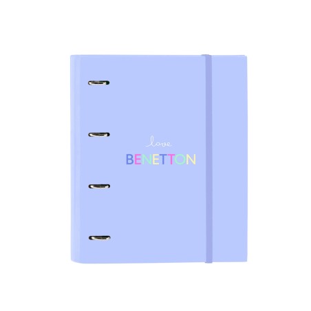 Carpeta con recambio safta din a4 cuadro 5 mm con goma y 5 separadores benetton lila