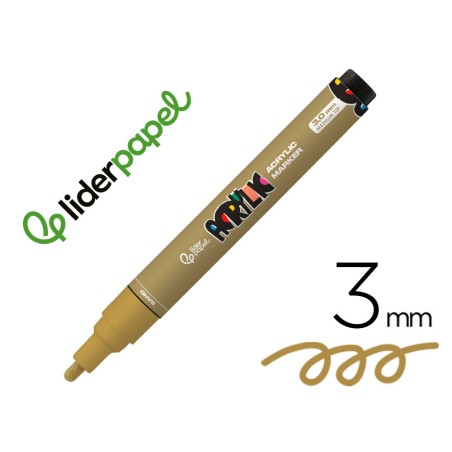 6 Unidades - Rotulador liderpapel acrylic base agua todo tipo de superficie punta redonda 3 mm marron claro