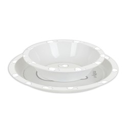 Set de platos cubiertos y vaso safta miffy menta 260x260x90 mm