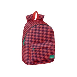 Mochila safta para portatil 14,1" nait nait pata de gallo coral 410x310x160 mm