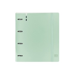 Carpeta con recambio safta din a4 cuadro 5 mm polipropileno foam 4 anillas 35mm verde claro