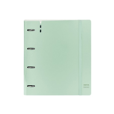 Carpeta con recambio safta din a4 cuadro 5 mm polipropileno foam 4 anillas 35mm verde claro