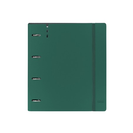 Carpeta con recambio safta din a4 cuadro 5 mm polipropileno foam 4 anillas 35mm verde oscuro