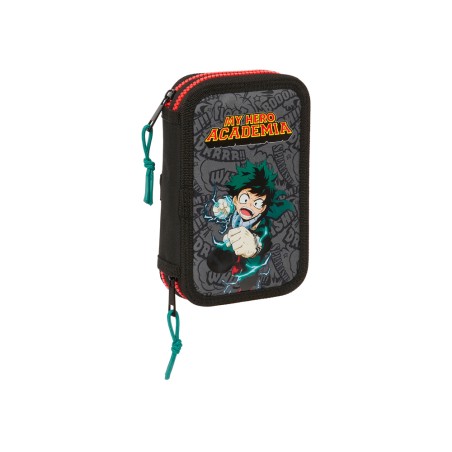 Plumier escolar safta doble cremallera 28 piezas my hero academia 40x125x195 mm