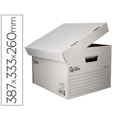 5 Unidades - Cajon contenedor liderpapel carton automatico para 3 cajasarchivo definitivo folio / 4 archivadores a-z 387x333x260