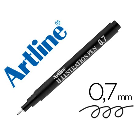 12 Unidades - Rotulador artline calibrado micrometrico negro illustration pen ek-287iln punta poliacetal 0,7mm