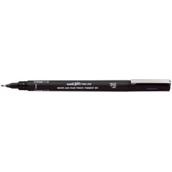 12 Unidades - Rotulador uniball pin calibrado punta biselada 1 mm color negro