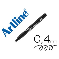 12 Unidades - Rotulador artline calibrado micrometrico negro illustration pen ek-284iln punta poliacetal 0,4mm