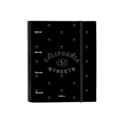 Carpeta con recambio safta din a4 tapa forrada 100 h 60 gr cuadro 5 mm con goma y 5 separadores safta california