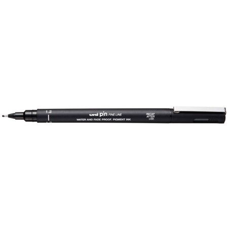 12 Unidades - Rotulador uniball pin calibrado micrometrico 1,2 mm color negro