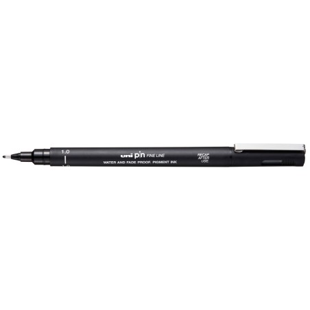 12 Unidades - Rotulador uniball pin calibrado micrometrico 1 mm color negro