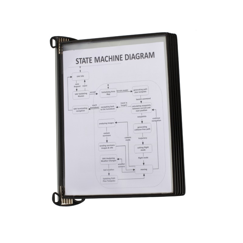 Portacatalogo de pared djois pro con 5 fundas a4 polipropileno easy load color negro 355x390x170 mm