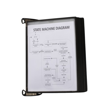 Portacatalogo de pared djois pro con 10 fundas a4 polipropileno easy load color negro 355x430x170 mm