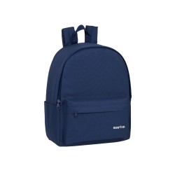 Cartera escolar safta day pack ordenador 14,1" basic azul marino 310x160x400 mm