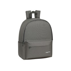 Cartera escolar safta day pack ordenador 14,1" basic gris 310x160x400 mm