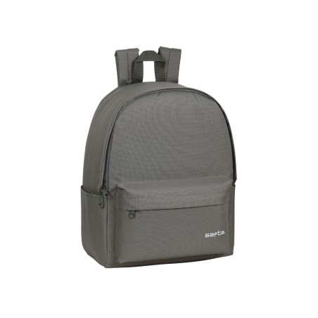 Cartera escolar safta day pack ordenador 14,1" basic gris 310x160x400 mm