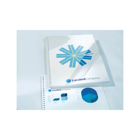 2 Unidades - Tapa encuadernacion gbc pvc transparente cristal 150 micras din a4 pack de 100 unidades