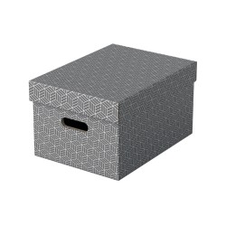 2 Unidades - Caja de almacenaje esselte mediana color gris 365x265x205 mm) pack de 3 unidades