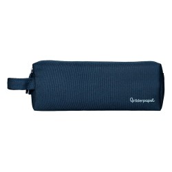 Estuche portatodo liderpapel classic rectangular con asa 2 cremalleras 210 x80mm azul marino