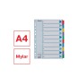 10 Unidades - Separador numerico esselte cartulina mylar borra 1-10 juego de 10 separadores din a4 multitaladro multicolor