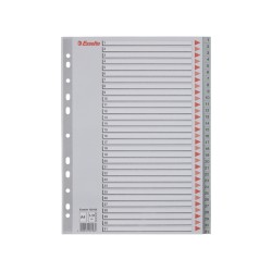 10 Unidades - Separador numerico esselte plastico 1-31 juego de 31 separadores din a4 multitaladro color gris